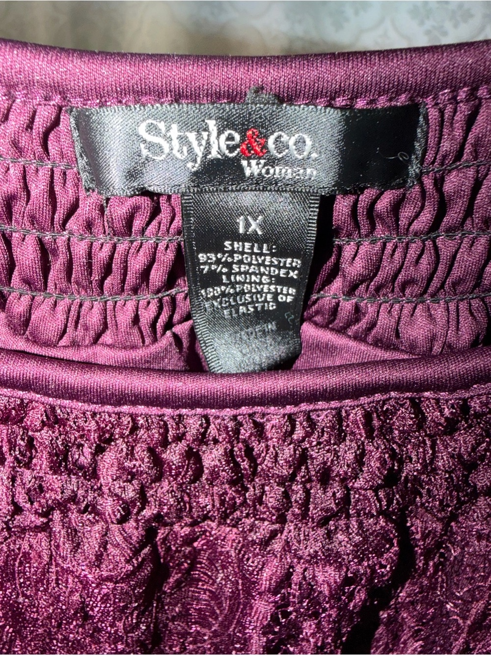 Style & Co. Women's Deep Plum Textured Midi Skirt
